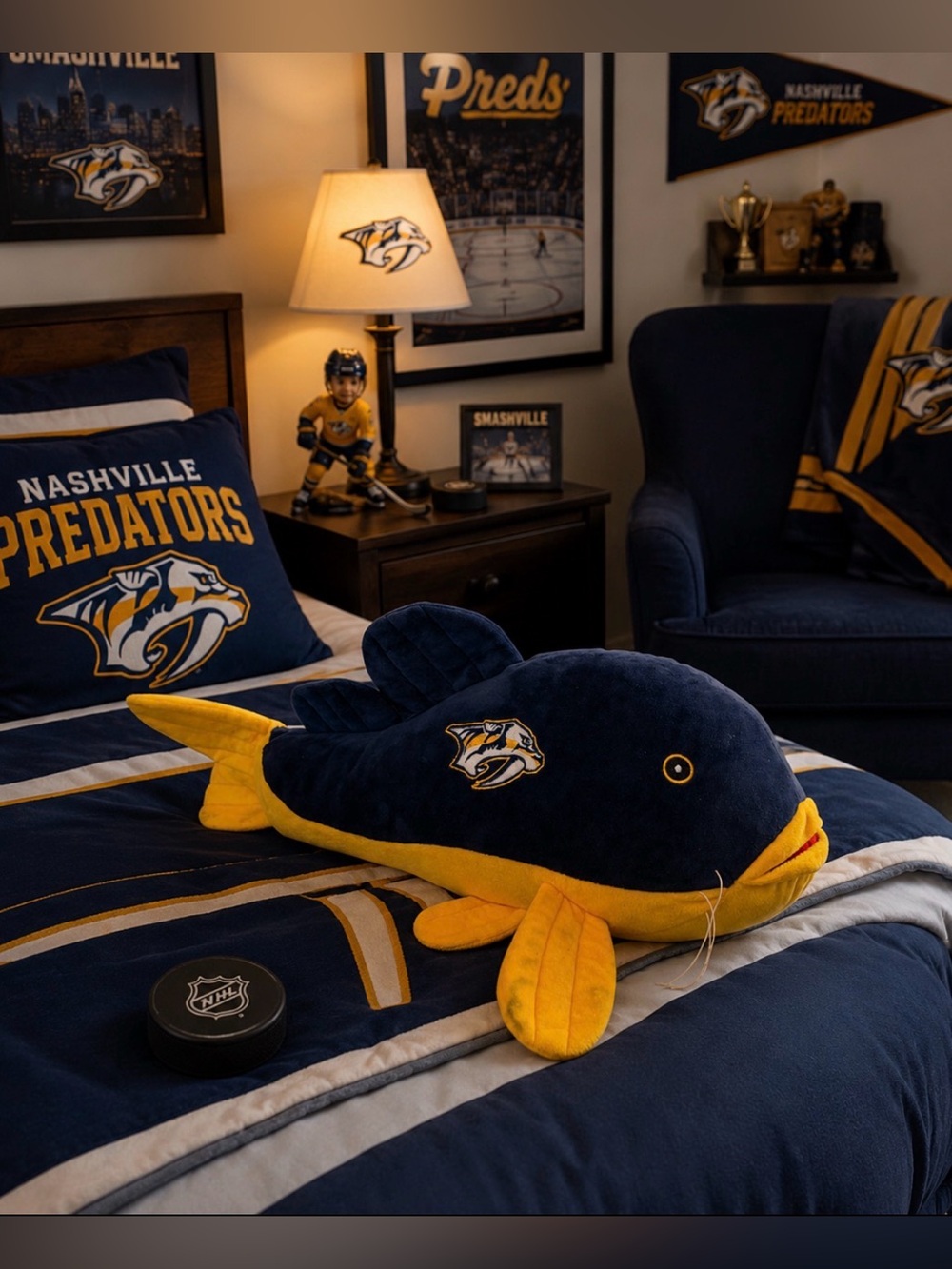 Nashville Predators 🏒 Catfish Plush Mascot Stuffed Animal 12” NHL Hockey
